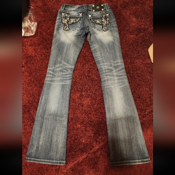 NEW SZ 26/34 MISS ME BLING CROSS POCKET,SIGNATURE BOOT CUT JEANS. - Picture 8 of 9